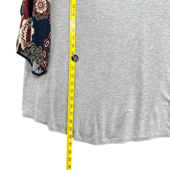 Égs California Striped Floral Pattern Loose Fit Tunic Blouse Size 1XL‎ - Picture 5 of 6